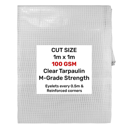 Clear M-Grade Tarpaulin 1m x 1m