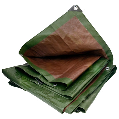 Green Brown L-Grade Tarpaulin 8m x 10m Reinforced Eyelets Garden Furniture Cover