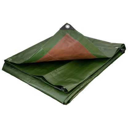 L-Grade Green Brown Tarpaulin 5m x 8m