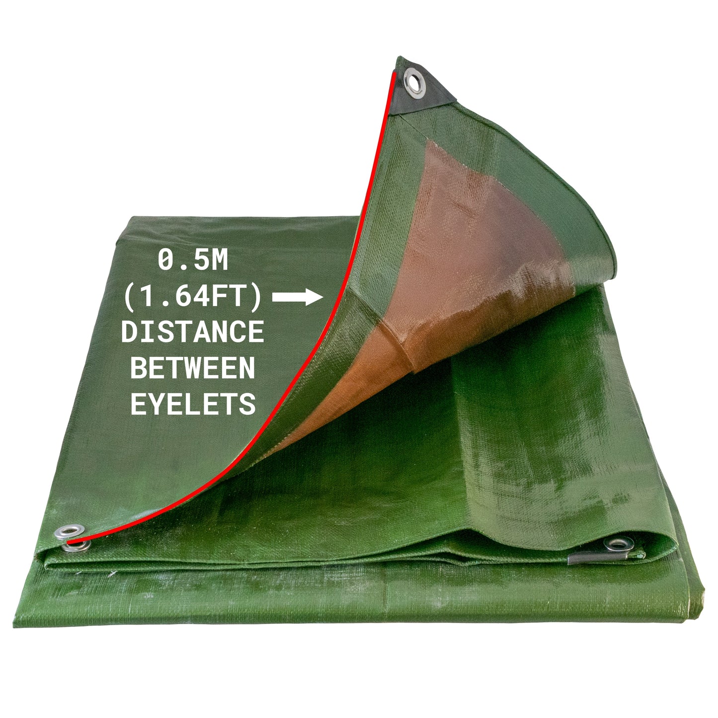 L-Grade Green Brown Tarpaulin 3m x 4m