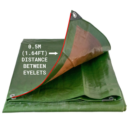 L-Grade Green Brown Tarpaulin 5m x 8m