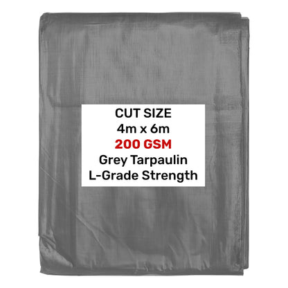 Grey L-Grade Tarpaulin 4m x 6m