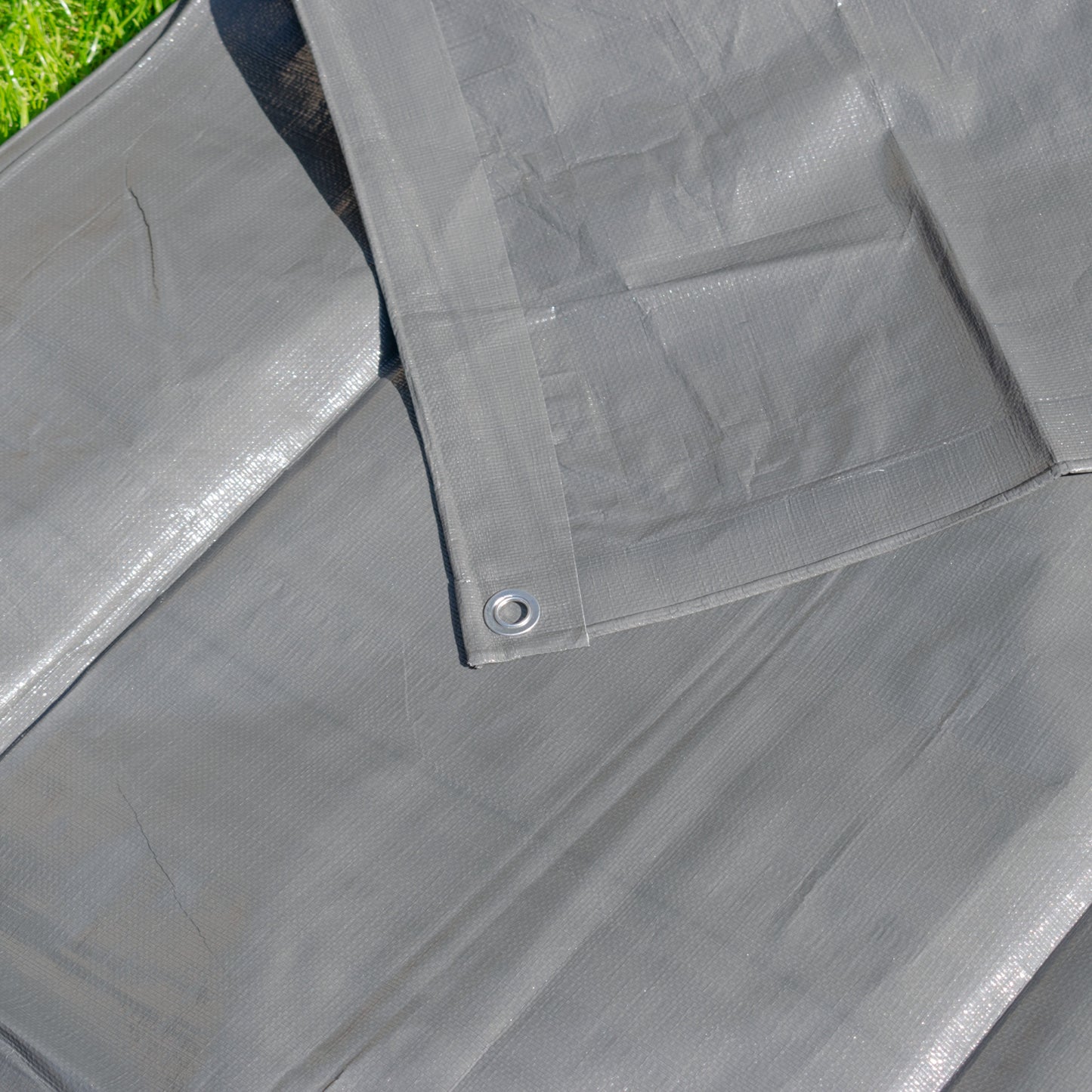 Grey L-Grade Tarpaulin with 20 x 6" Bungee Balls (White)