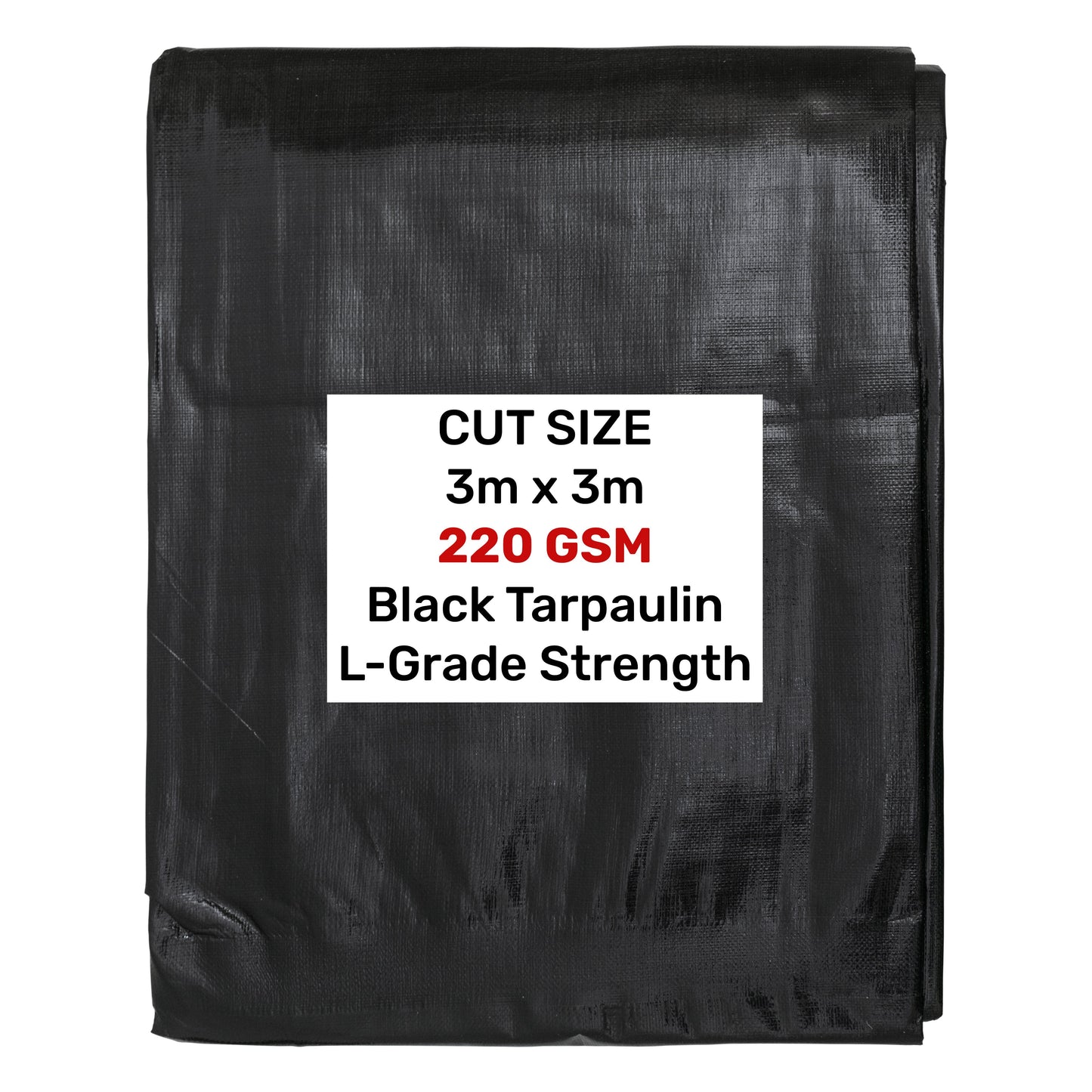 Black Silver L-Grade Tarpaulin 3m x 3m Heavy Duty Outdoor Sheet Waterproof Sheet