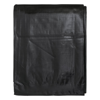 Black/Silver L-Grade Tarpaulin with 10 x 6" Bungee Balls (Black) and 10 x Screw Type Tarp Clips