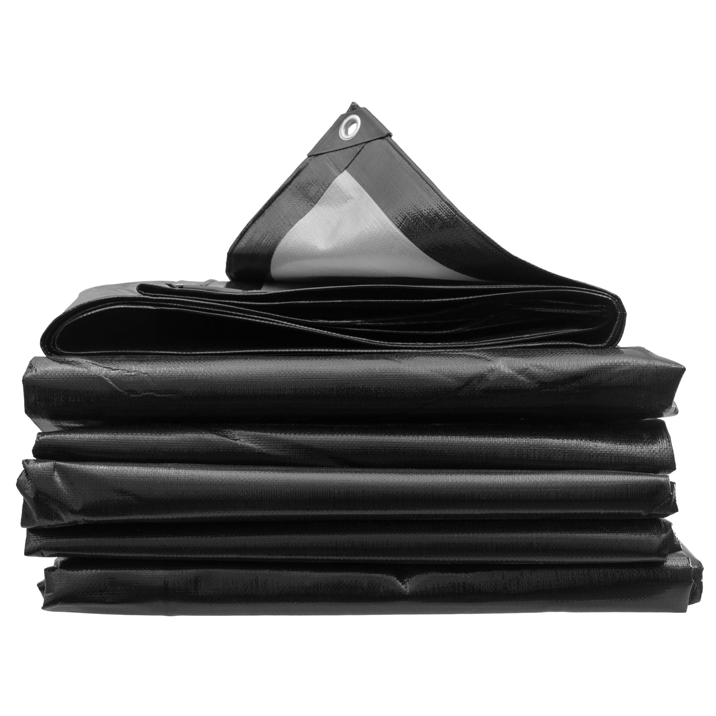 Black Silver L-Grade Tarpaulin 3m x 3m Heavy Duty Outdoor Sheet Waterproof Sheet