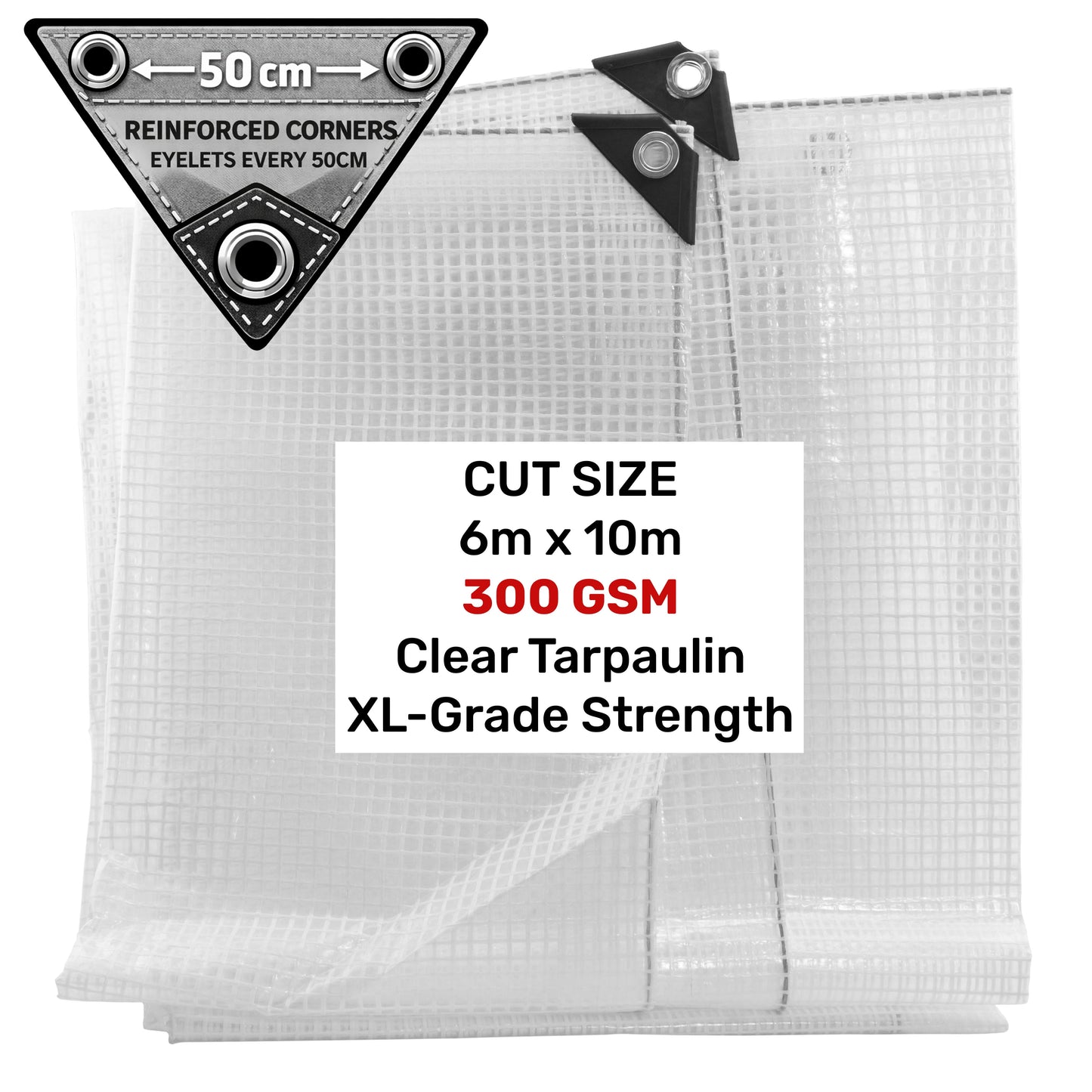Clear XL-Grade Tarpaulin 6m x 10m
