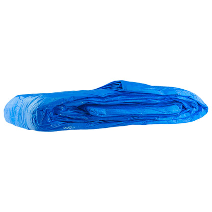 Blue S-Grade Tarpaulin with 10 x 6" Bungee Balls (Black) and 10 x Screw Type Tarp Clips