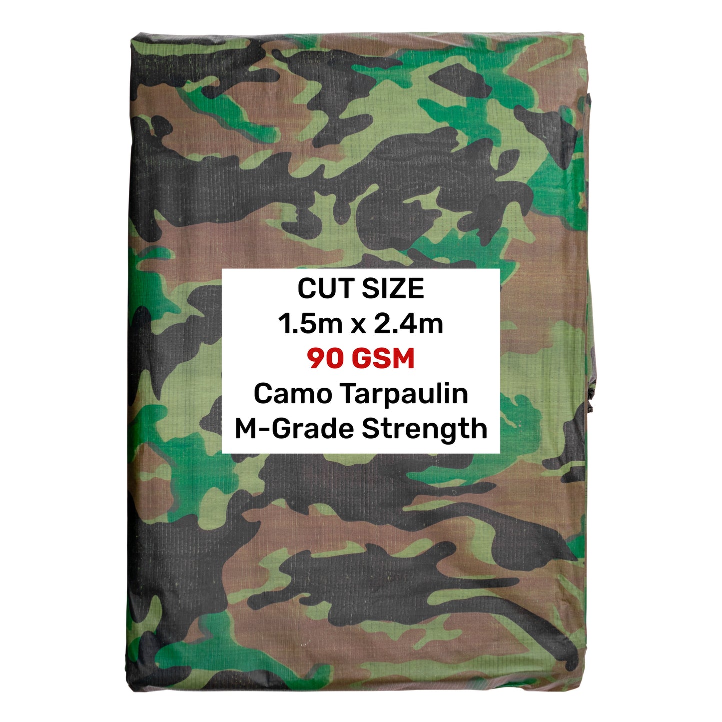 Camouflage M-Grade Tarpaulin 1.5m x 2.4m Reinforced Eyelets Outdoor Ground Sheet