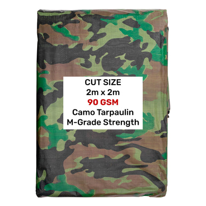 Camouflage M-Grade Tarpaulin 2m x 2m