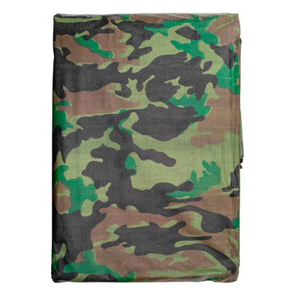 Camouflage M-Grade Tarpaulin 1.5m x 2.4m Reinforced Eyelets Outdoor Ground Sheet