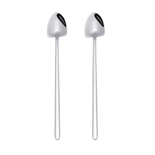 2 PCS Stainless Steel Spoon Creative Coffee Spoon Bar Ice Spoon Gold Plated Long Stirring Spoon, Pointed Spoon Silver, Square Spoon Silver, Round Spoon Gold, Pointed Spoon Gold, Square Spoon Gold, Pointed Spoon Rose Gold, Square Spoon Rose Gold