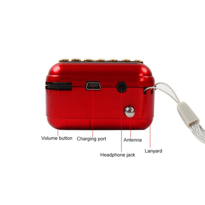 Portable Rechargeable FM Radio Receiver Speaker, Support USB / TF Card / Music MP3 Player
