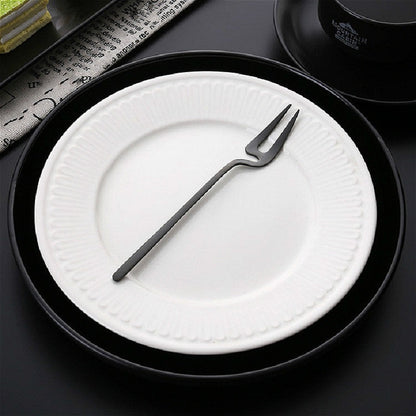 Stainless Steel V-shaped Wall Hanging Design Simple Coffee Spoon Fork Creative Long Handle Stirring Tableware, Spoon Black, Fork Black, Spoon Gold, Fork Gold, Spoon Rose Gold, Fork Rose Gold