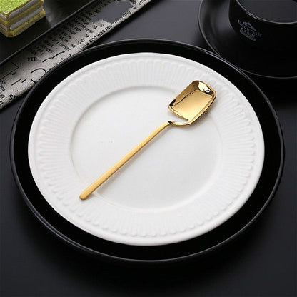 Stainless Steel V-shaped Wall Hanging Design Simple Coffee Spoon Fork Creative Long Handle Stirring Tableware, Spoon Black, Fork Black, Spoon Gold, Fork Gold, Spoon Rose Gold, Fork Rose Gold