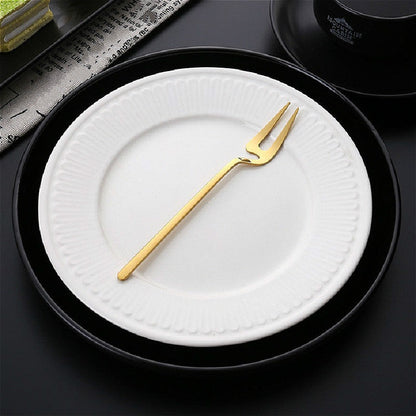 Stainless Steel V-shaped Wall Hanging Design Simple Coffee Spoon Fork Creative Long Handle Stirring Tableware, Spoon Black, Fork Black, Spoon Gold, Fork Gold, Spoon Rose Gold, Fork Rose Gold