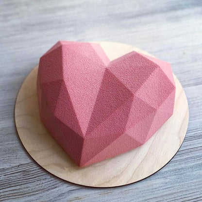 3 PCS Diamond Love DIY Cake Silicone Mold Sponge Baking Tool Chiffon Mousse Dessert Mold, Diamond Love Shape