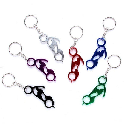 12 PCS Personalized Creative Backpack Keychain Small Pendant Aluminum Bottle Opener, Women, Motorcycle