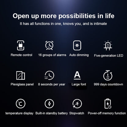 Creative Wall Clock Alarm Clock Simple Remote Control Perpetual Calendar Electronic Clock US Plug, Single-sided Remote Control