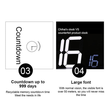 Multifunctional LED Wall Clock Creative Digital Clock, Hollow Remote Control, Sealed Box Remote Control