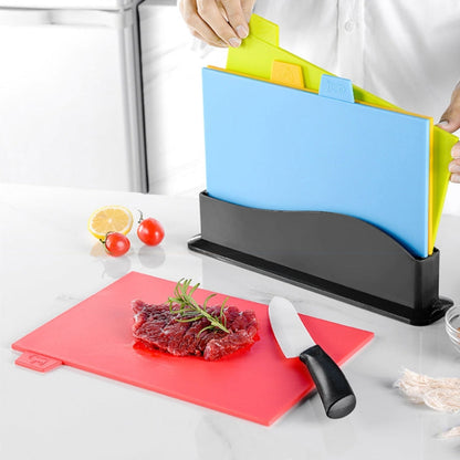 4 in 1 Classified Cutting Board Multifunctional Household Plastic Fruit Cutting Board Set, 4 in 1 Square
