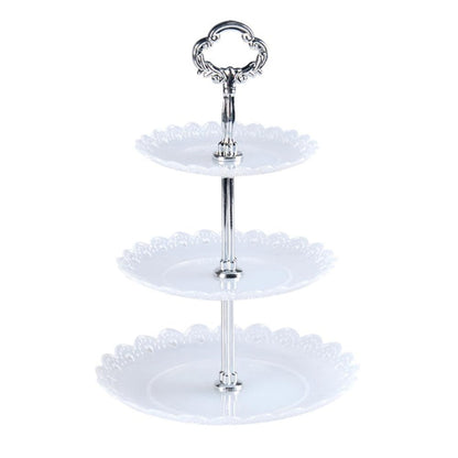 Party Birthday Three-layer Fruit Plate Cake Stand Dessert Storage Rack, Clear