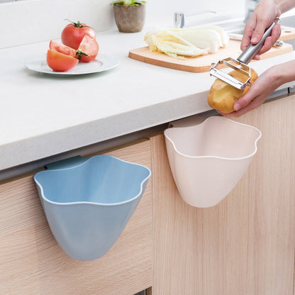Kitchen Cupboard Back Garbage Bin Cabinet Door Garbage Trash Storage Hanging Trash Rack, Grey, Blue, Pink