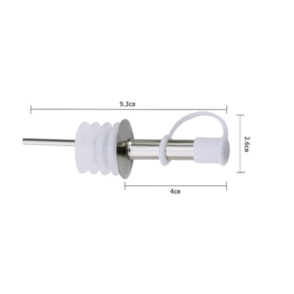 5 PCS Glass Bottle Stopper Stainless Steel Oil Stopper Silicone Stopper, White Hat Straight Mouth, White Hat Automatic Cap, Black Hat Straight Mouth, Black Hat Automatic Cap