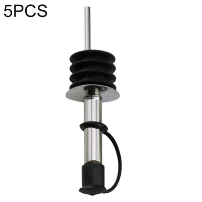 5 PCS Glass Bottle Stopper Stainless Steel Oil Stopper Silicone Stopper, White Hat Straight Mouth, White Hat Automatic Cap, Black Hat Straight Mouth, Black Hat Automatic Cap