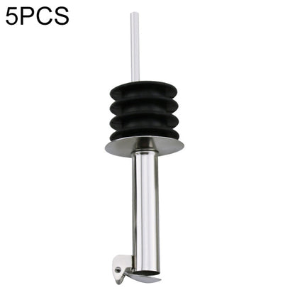 5 PCS Glass Bottle Stopper Stainless Steel Oil Stopper Silicone Stopper, White Hat Straight Mouth, White Hat Automatic Cap, Black Hat Straight Mouth, Black Hat Automatic Cap