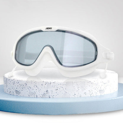 JIEHU JH8208DMJS Large Frame Waterproof and Anti-fog High-definition Eye Protection Swimming Goggles, JH8208DMJS(Smoke Green White), JH8208DMJS(Smoke Black), JH8208DMJS(Transparent White), JH8208DMJS(Transparent Pink), JH8208DMJS(Transparent Green)