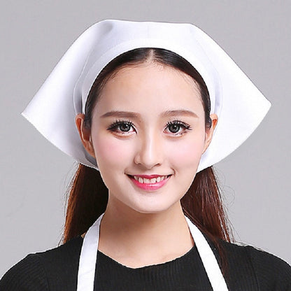 Waiter Men and Women Kitchen Work Turban Hat Triangle Scarf Chef Hat, Adjustable