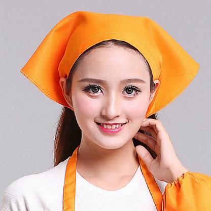Waiter Men and Women Kitchen Work Turban Hat Triangle Scarf Chef Hat, Adjustable