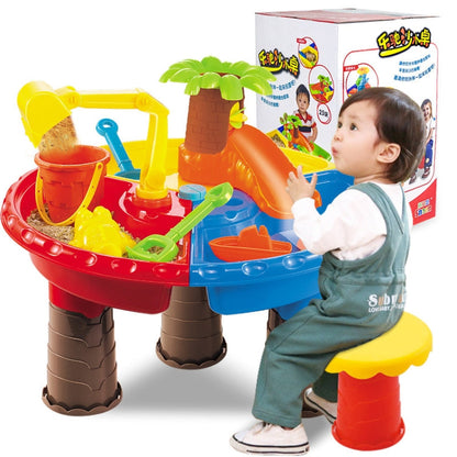 Outdoor Sandy Beach Table Toys Set for Kids, Beach Table(Tree and Round Table), Beach Table(Dolphin and Round Table), Beach Table(Tree and Square Table), Beach Table(Dolphin and Square Table)