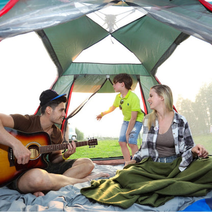 Outdoor 3-4 People Beach Thickening Rainproof Automatic Speed Open Four-sided Camping Tent, Automatic Vinyl, Upgraded Large Vinyl