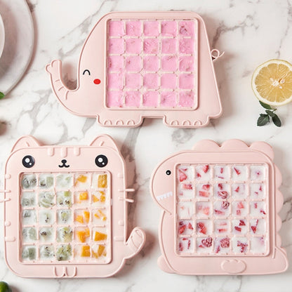 Creative Cute Cartoon Animal Shape Ice Grid Summer Homemade Children DIY Juice Popsicle Mold, Elephant, Dinosaur, Kitten