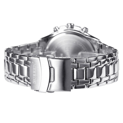 CURREN 8023 Men Stainless Steel Analog Sport Quartz Watch, White case white face, Silver case gold face, Silver case gold ring black face, Black case white face, Black case black face, Black case gold ring white face, Black case gold face              ...