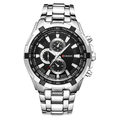 CURREN 8023 Men Stainless Steel Analog Sport Quartz Watch, White case white face, Silver case gold face, Silver case gold ring black face, Black case white face, Black case black face, Black case gold ring white face, Black case gold face              ...