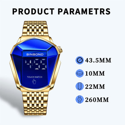 BINBOND Locomotive Concept Touch Screen Steel Belt Watch Men Live Black Technology Watch, Touch Screen Blue Steel Blue, Touch Screen Black Steel Blue, Touch Screen White Steel Blue, Touch Screen Full Gold Blue