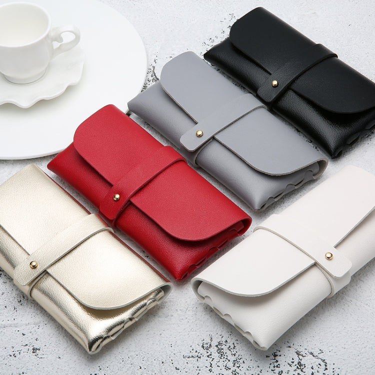 Fashion Portable Glasses Case Magnetic PU Leather Foldable Glasses Box for Eyeglass Oversize Sunglasses, Magnetic PU White, Magnetic PU Black, Magnetic PU Red, Magnetic PU Gray, Magnetic PU Gold