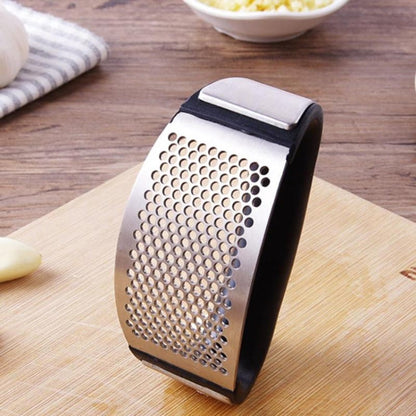 Stainless Steel Garlic Presser Manual Garlic Mincer Chopping Garlic Tools, Garlic Presser(Black)