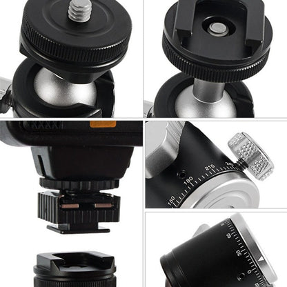 BEXIN K-19 Multifunctional Aluminum Alloy Cold Shoe Ball Head Tripod Mount, K-19