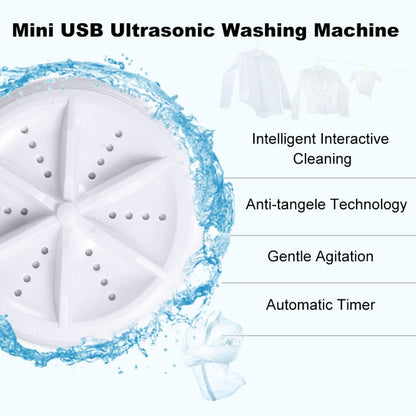 Portable Mini Washing Machine Ultrasonic Turbine Clothes Mini Washer with USB Cable Convenient for Travel, 3 in 1, 2 in 1
