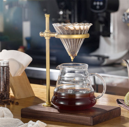 Wood Base Hand Coffee Filter Holder Adjustable Filter Holder, Rubber Wood, Spade Wood