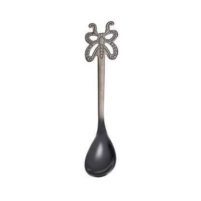 Multicolor Stainless Steel Butterfly Coffee Spoon Fruit Cold Drink Ice Cream Dessert Tea Spoon, Silver, Gold, Rose Gold, Rainbow, Black, Purple