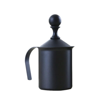 Pump Creamer Stainless Steel Double Mesh Manual Coffee Milk Foam Frothing Pitcher Froth Pump Foamer Cup, 400cc, 800cc