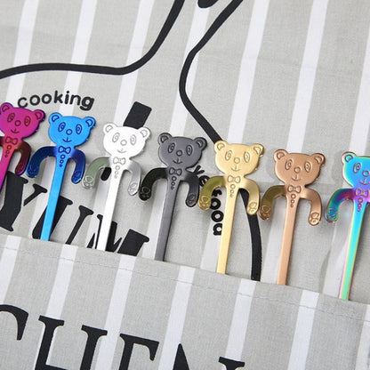 Cute Bear Spoon Long Handle Spoons Coffee Drinking Tools, Cute Bear
