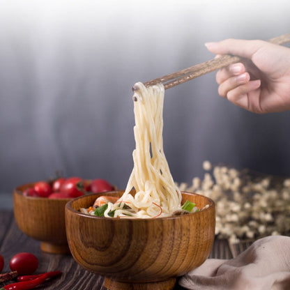Adult Children Jujube Solid Wood Bowl Soup Noodle Bowl Household Tableware, Diameter 9.5 cm, Diameter 10.5 cm, Diameter 11.5 cm, Diameter 13 cm