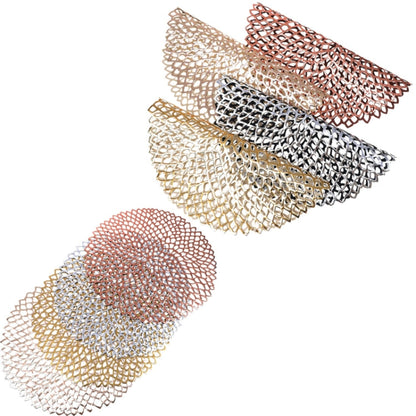 Table Bowl Mats Home Decor Placemat For Dining Table PVC Plastic Hollow Insulation Round Baroque Mediterranean Coaster Pads