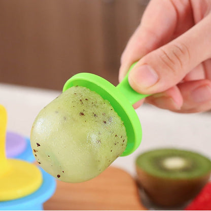 Silicone Mini Ice Pops Mold Ice Cream Ball Lolly Maker Popsicle Molds Baby DIY Food Supplement Tool